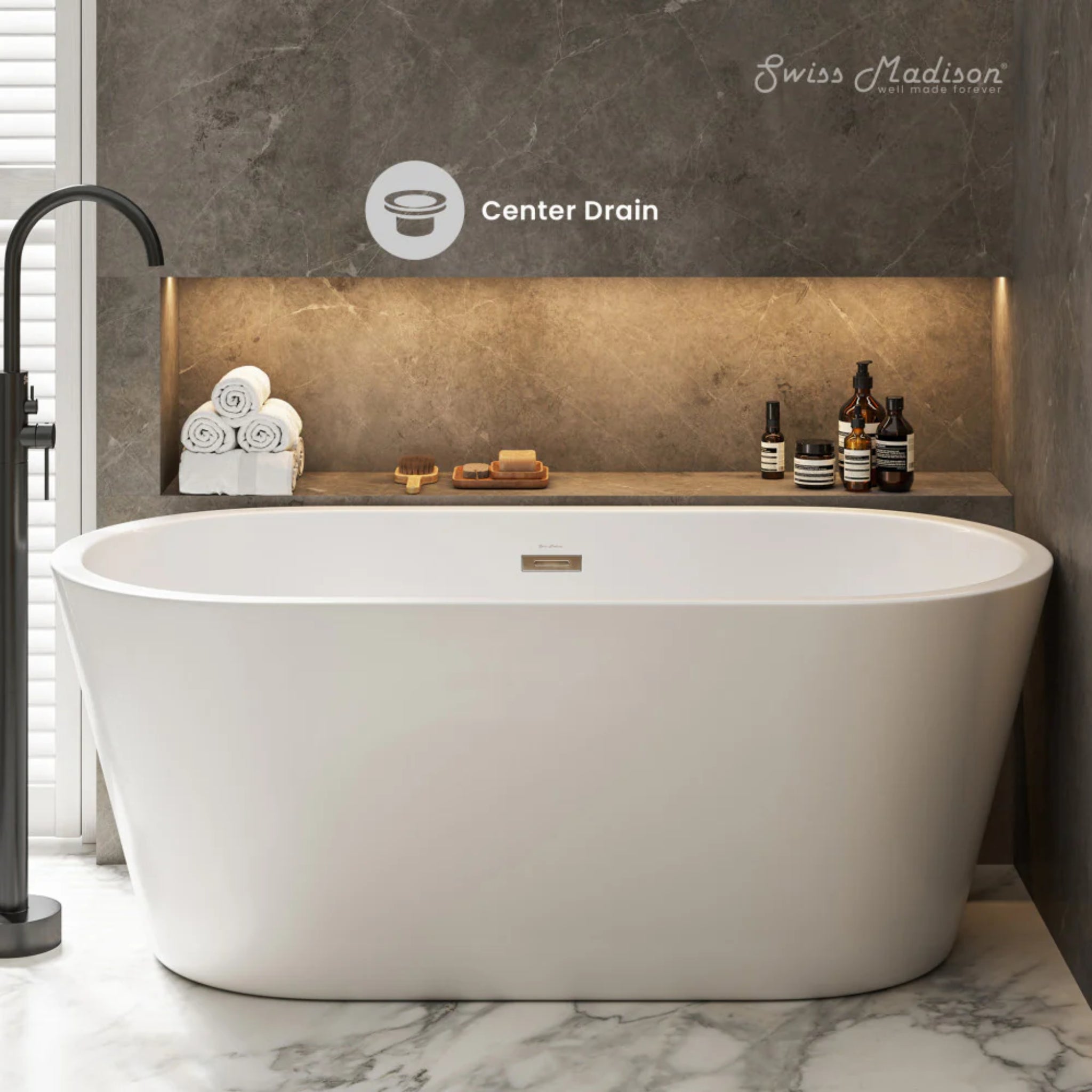 Swiss Madison Claire 60 Freestanding Bathtub White